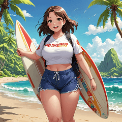 夏威夷波浪冲浪女孩 2