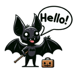 creepy bat sticker 002