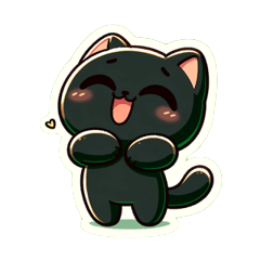 Charming Black Cat: Mood Expressions