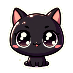 Charming Black Cat Stickers