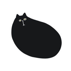 シュールな黒猫の日常スタンプ