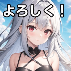Silver-haired girl in summer clothes