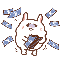 love money, food, play - cute rabbit