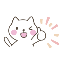 simple cat sticker with large letters