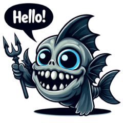 creepy football fish sticker 002