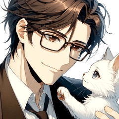 Him with a Cat (Glasses, Cat's Feelings)