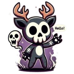 creepy deer sticker 002