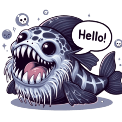 creepy coelacanth sticker 002