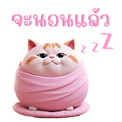 แมวอ้วนสีชมพูน่ารัก