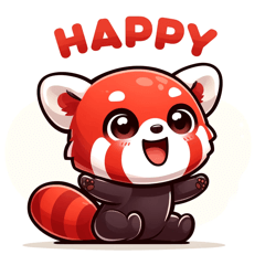 Cute Red Panda Emotion Stickers