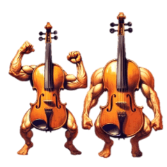 Muscular violin and viola
