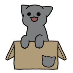 Gray cat sticker for Arranging