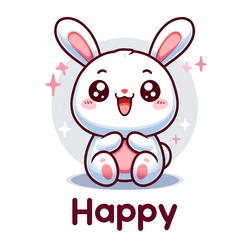 Cute Rabbit Emotion Stickers