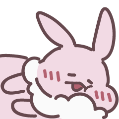 mofumofu pink rabbit sticker