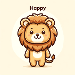 かわいいライオンの感情