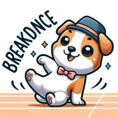 Stiker Anjing Breakdance