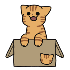 Red tabby cat sticker for Arranging