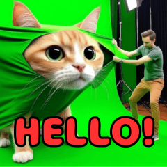 Cute cats with green screen