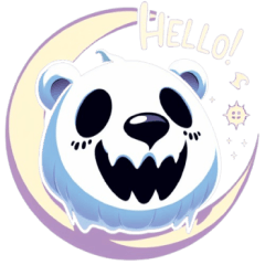 creepy polar bear sticker 002