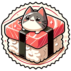 Cute Cat Sushi Stickers