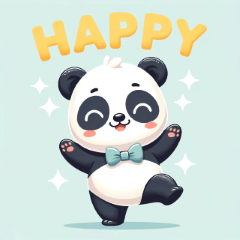 Stiker Panda Menari