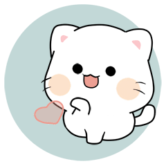 Marshmallow kitten Animated Stickers