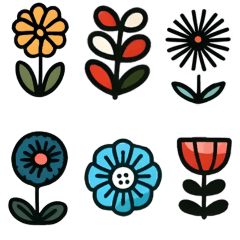 北歐風花卉裝飾貼圖