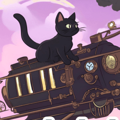スチームパンクの世界で旅する黒猫