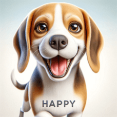 Cheerful Beagle Stickers