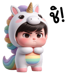 Kiddy Cute Boy2 (Unicorn) Big Sticker