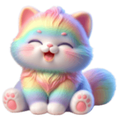 Meaw Rainbow Cute