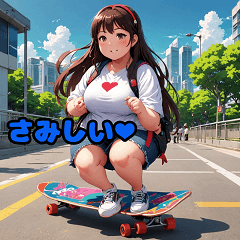 귀여운 통통 스케이트 소녀