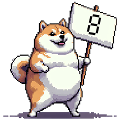 Pixel art Useful fat shiba 8