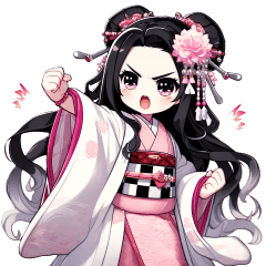 Courtesan wearing a kimono_1