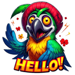 creepy Spix Macaw sticker 002