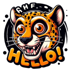 creepy cheetah sticker 002