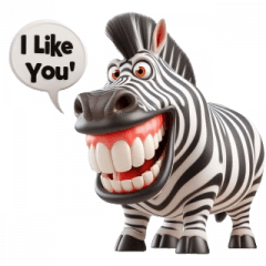 Bucktoothed Zebra Flirting