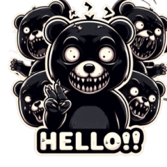 creepy Asian black bear sticker 002