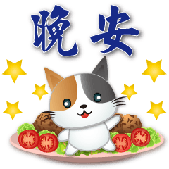 Cute Calico cat & food--Commonly phrases