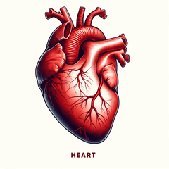 心臓と肝臓のリアルなスタンプ