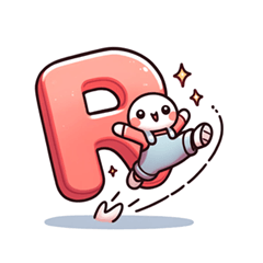 Cute 'R' Character Stickers