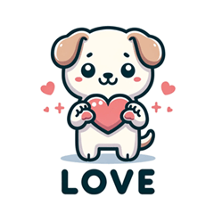 Stiker Karakter Anjing Imut