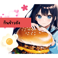 Cafe Menu& AI anime Girl & Food 11