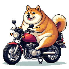 Pixel art bad fat shiba dog