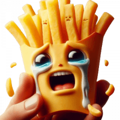 Crying French Fries Stickers