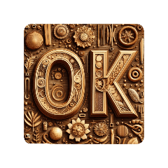3D letter logo "OK"