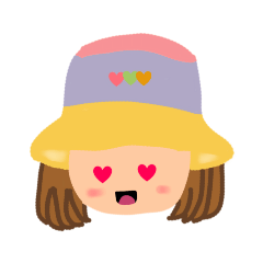 Little girl wearing a multi-colored hat