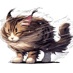 Maine Coon Wind Resilience Stickers