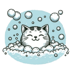 목욕하는 동물 스티커