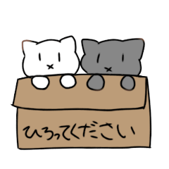 白猫と黒猫スタンプฅ^•ω•^ฅ